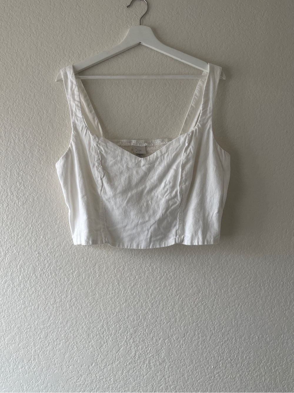 a new day White Cropped Tank with Square Neckline